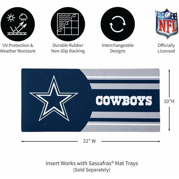 Team Sports America NFL DALLAS COWBOYS Sassafras Switch Door Mat Insert, 22 x 10 - Picture 3 of 5